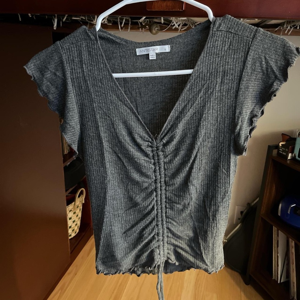 Gray Ruched Women's Top